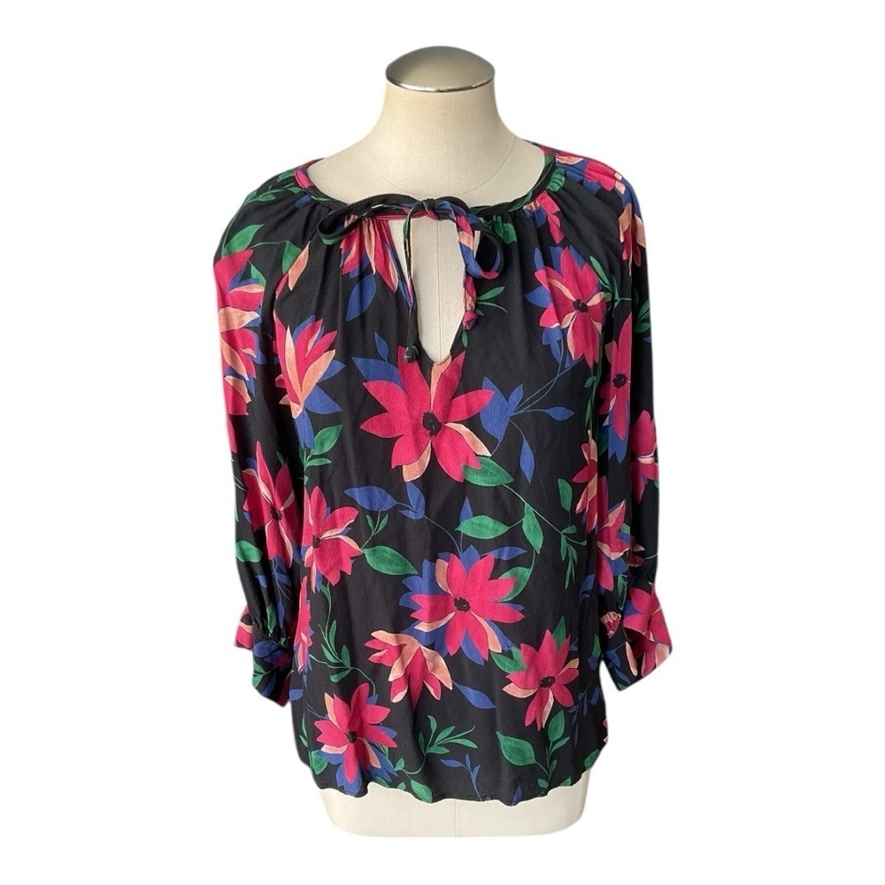 Floral Black Blouse